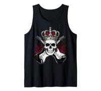 Skull Rock and Roll Guitar Vintage Rock Music Tank Top