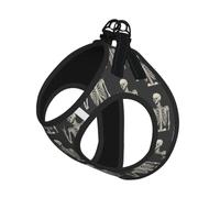 Skull Rock Roll Skeleton Bone Pet Leash Vest For Small Dogs Cats Reflective Adjustable Soft Outdoor Walking Hiking Training