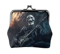 Skull Rock Roll Skeleton Bone print Cute Buckle Coin Purses Vintage Pouch Kiss lock Change Purse Wallets for Women Fashion, Black, One Size, Vintage