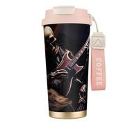 Skull Rock Roll Skeleton Bone Print Insulated Coffee Mug 316 Stainless Steel Thermal Mug 16.9 oz Double Sip Cup