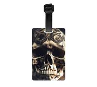 Skull Rock Roll Skeleton Bone Print Luggage Tag Suitcases Identification Labels Set Travel Bag Backpack Suitcase Tags