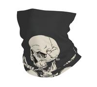 Skull Rock Roll Skeleton Bone Print Neck Warmer Gaiter Women Men, Windproof Face Cover Face Mask Scarf For Cold Weather Sport