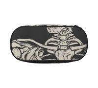 Skull Rock Roll Skeleton Bone Print Pencil Pouch for Kids Fun Pencil Case Pouch for Girls Large Pen Case with Zipper, Portable Pencil Bag Holder for School Sudent Teacher Stationery