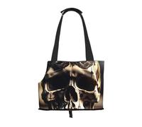 Skull Rock Roll Skeleton Bone print Puppy Carrier Dog Walking Bags Pets Dogs Carrier Bags for small Dogs and Cat and Rabbit