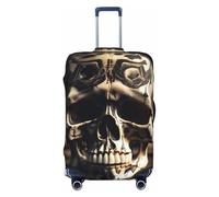 Skull Rock Roll Skeleton Bone Print Suitcase Cover Travel Luggage Cover Protector Suitcase Washable Baggage Covers Anti-Scratch