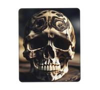 Skull Rock Roll Skeleton Bone Print Vertical Desk Pad, Thick Rubber Base, Washable for Office, Gaming and Home