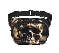 Skull Rock Roll Skeleton Bone Print Waist Pack Square Waist Bag Workout Hiking Running Travel Gym Pretty Zipper Fashion