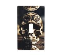 Skull Rock Roll Skeleton Bone Print Wall Plate, Acrylic Back Panel Or Plate, Protect Wall from Finger Prints