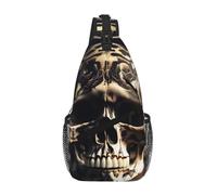 Skull Rock Roll Skeleton Bone Sling Chest Bag For Men And Women Small Shoulder Bag Waterproof Mini Crossbody Daypack For Hiking