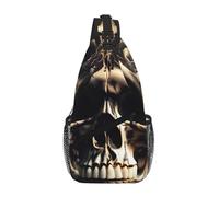 Skull Rock Roll Skeleton Bone Sling Chest Bag - Slim Sling Backpack For Men Women Lightweight Travel Shoulder Bag Crossbody Casual Daypack