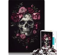 Skull Rose 1000 Pieces Jigsaw Puzzle for Adults& Teens,Stress Reliever Difficult Challenge Deal As Gifts for The Whole Family 50x75cm
