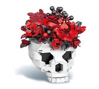 Skull Rose Bouquet Building Set, 557PCS Artificial Flower Botanical Collection Bricks Kit, Halloween Gothic Horror Skeleton Plant Pot Model Toys for Home Decor, Ideas Gifts for Teens Adults(2786)
