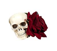 Skull Rose Flower Hair Clip Day Of The Dead Skull Side Clip Adult Lady Dress Up Costume Head Accessories Party Supplies