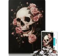Skull Rose Jigsaw Puzzles for Adults 1000 Piece Puzzle,Educational Games Home Decoration Deal As Gifts for The Whole Family 38x26cm