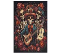 Skull Rose Jigsaw Puzzles for Adults & Kids 1000 Piece Wooden Puzzle Precise Interlocking Educational Game Challenge Toy 78×53cm