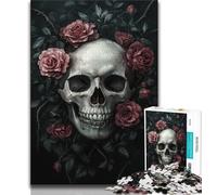 Skull Rose Jigsaw Puzzles for Teenagers 1000 Piece Puzzle,Decompressing Intellectual Educational Toy Perfect Decoration (75x50cm)