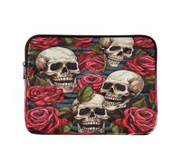 Skull Rose Laptop Sleeve Bag for 13-13.3Inch, Waterproof Shockproof Laptop Quilting Case, Slim Lightweight Design for Work-L
