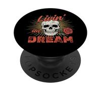 Skull Rose Livin' the Dream PopSockets Adhesive PopGrip