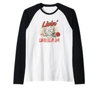 Skull Rose Livin' the Dream Raglan Baseball Tee