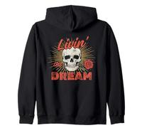 Skull Rose Livin' the Dream Zip Hoodie