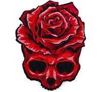 Skull Rose Logo Iron On Sew On High-end Embroidered Patch Skull Rose Patches Ghost Head Cloth Chest Sticker for Men Women Clothes Jeans Hat Pants Backpack