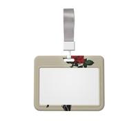 Skull Rose Printed ID Badge Holder with Lanyard, Clear Plastic Badge Holder for Work, School, Hospital, Security - Water Resistant & Dirt Proof