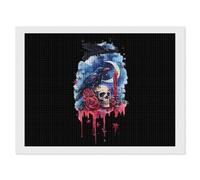 Skull Rose Raven Moon Printed Diamond Art Painting for Adults 5D Square Full Drill Paint Kit Home Decor