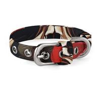 Skull Rose-Red Collar Easy-Fastening Buckle，Pet Supplies Adjustable ，Dog Collar The D-Ring Design Allows for Towing Or Hanging Tags，for Small to Medium-Sized Dogs.