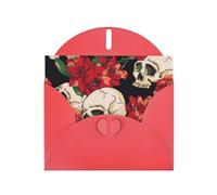 Skull Rose-Red Greeting Card With Envelope (160 x 120 mm) for Birthday/Wedding/Invitation/Christmas/New Year