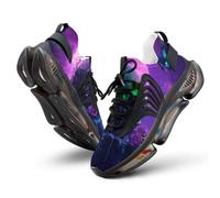 Skull Roses Butterfly Purple Moon Men's Running Shoe 12men（EUR46）