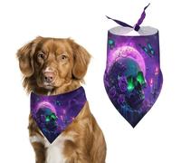 Skull Roses Butterfly Purple Moon Pet Triangle Adjustable Bandana Comfortable Bibs Puppy Scarfs Washable Kerchief for Small Medium Pets