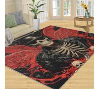 Skull Rug, Wings Rugs for Bedroom, Gothic Living Room Rug, Non Slip Washable Rugs, Area Carpet & Home Decor
