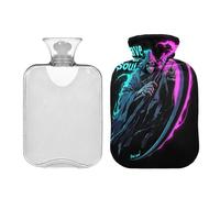 Skull Save Your Soul Cute hot Water Bottle with Soft Cover 2L Warm Compress for Sore Muscle Neck Shoulder Warmer Bolsa de agua Caliente para el Dolor