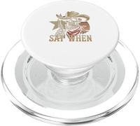 Skull Say When Funny Skeleton Tshirt Funny Western Cowboy PopSockets PopGrip for MagSafe