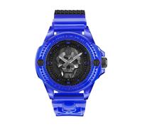 Philipp Plein Men's Watch Analogue Quartz The $Kull Synthetic Silicone, Blue/Black - Pwwaa0323, Bracelet