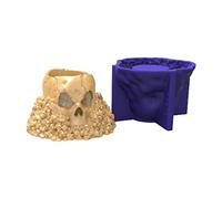 Skull Shape Pen Holder Flower Pot Silicone Molds Epoxy Resin Mold Table Ornament Plaster Making Tool Easy to Clean