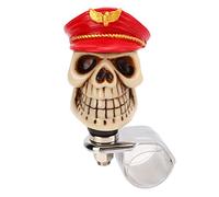 Skull Shape Steering Wheel Spinner, 3cm Diameter Metal Resin Turn Knob Booster, Smooth U - Turn Control Knob for Cars Trucks Tractors Boats (Red)
