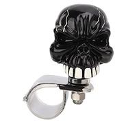 Skull Shape Steering Wheel Spinner Knob, Universal Wireless Power Handle for Cars, Trucks, Tractors and Boats, 360° Rotating Resin - Metal Design with Non - Slip Grip, Fits 3 cm (Black)
