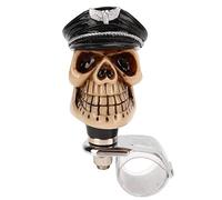 Skull Shape Steering Wheel Spinner, Steering Wheel Turn Knob, 3cm Metal Resin Power Handle for Cars Trucks Tractors Boats, Easy U Turn Control Assist with Non Slip Grip (Black)