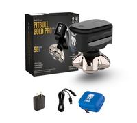 Skull Shaver Pitbull Gold PRO GX5 Men's Grooming Kit - Cordless, Rechargeable 4D Electric Razor for Head, Beard & Body - Wet/Dry Use, Travel-Friendly with USB Adapter & Charging Cable