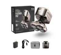 Skull Shaver Pitbull Platinum PRO PX5 Electric Razor for Men - Cordless, Rechargeable, Wet/Dry, Ergonomic for Bald Head Shaving - with Rinse Stand & Travel Case