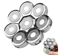 Skull Shaver Replacement Heads, 1 Pcs 8D Head Shaver Replacement Heads, Electric Head Shavers, Wet and Dry Dual-Use Blades, Permanently Sharp Shaving Heades, Suitable for Balding Gentlemen, Silver