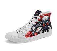 Skull Shoes for Women Men High Top Canvas Sneaker Punk Rock Joker Print Shoes Student Casual Walking Streetwear