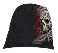 Skull Shoulder Wrap Beanie Spiral Black One Size