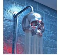 Skull Shower Head - Summon The Spirit of Halloween Every Morning, Horror Halloween Skull Shower Head, Stainless Steel Ceiling Rainfall Showerhead- Waterfall Full Body Coverage for Bathroom (Silver)