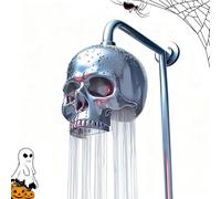 Skull Shower Head,Summon The Spirit of Halloween Every Morning,Horror Halloween Skull Shower Head,Waterfall Full Body Coverage, Easy Install for Home-A