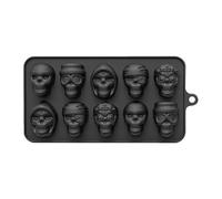 Skull Silicone Mold,10-Cavity Halloween Silicone Cake Molds | Halloween Kitchen Baking Pan for Cookie Pudding Chocolate Pastry Decoration Snack Ice Block Making