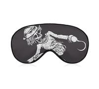 Skull Skate with Pirate Hook Sleep Mask Blindfold Funny Skeleton Adjustable Super-Smooth Soft Eye Mask Cover for Men Women Travel and Nap