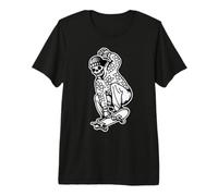 Skull Skater Skateboarder Skeleton Tattoo Premium T-Shirt