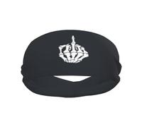 Skull Skeleton Bone Middle Finger Elevate Your Performance with Fashionable Sweatbands - Ideal for Any Activity!